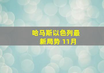 哈马斯以色列最新局势 11月